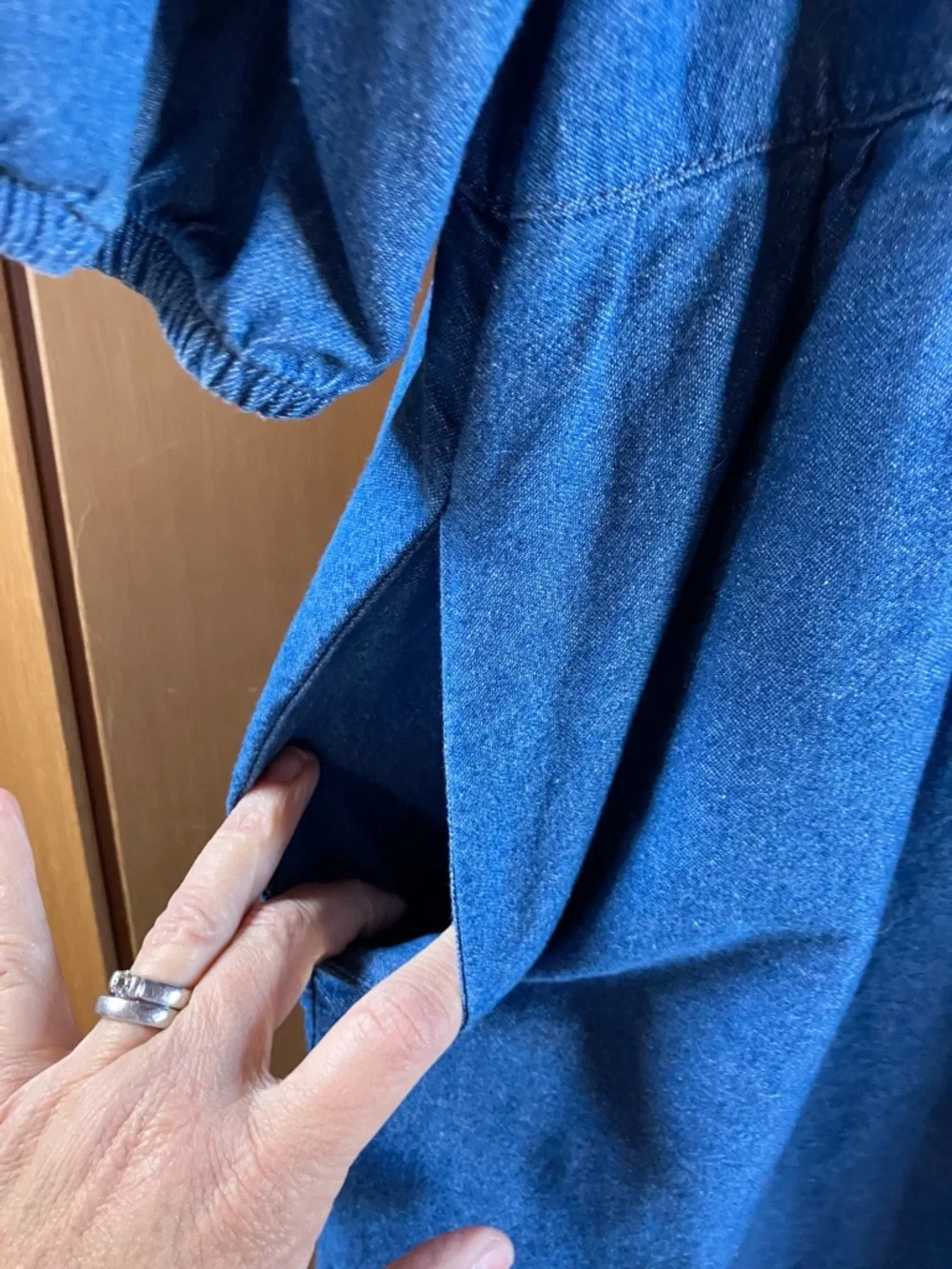 Vermont Country Store (Size 2X) Denim Chambray Midi Tiered Dress Cottagecore - Picture 4 of 5